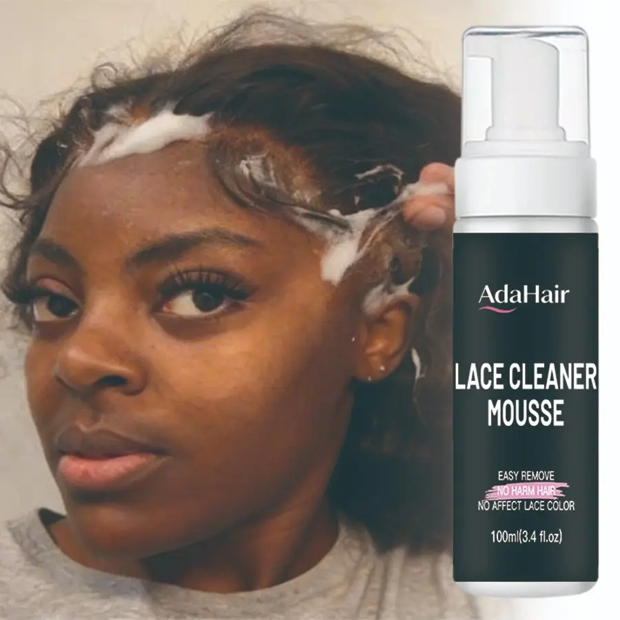 100ml/3.4 fl.oz Lace Wig Adhesive Cleaner Mousse - Fast Glue Remover, Gentle Foam, Residue-Free, Removes Glue, Tape Residue & Buildup from Wig Lace, Safe for Dyed Lace