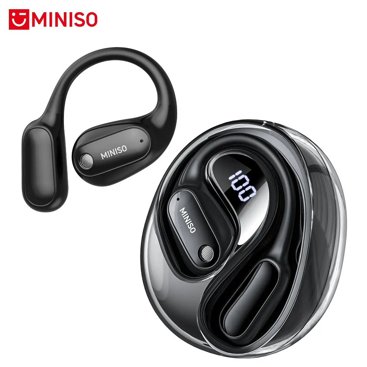 MINISO MS190 Translation Earbuds, Bluetooth-compatible 6.0 Earphones, Audio Wireless Earbuds for Music & Phone Calls, Smart Wireless Headset, Multifunctional Earbuds, IPX5 Waterproof Sports Open Ear Headphones, Electronic