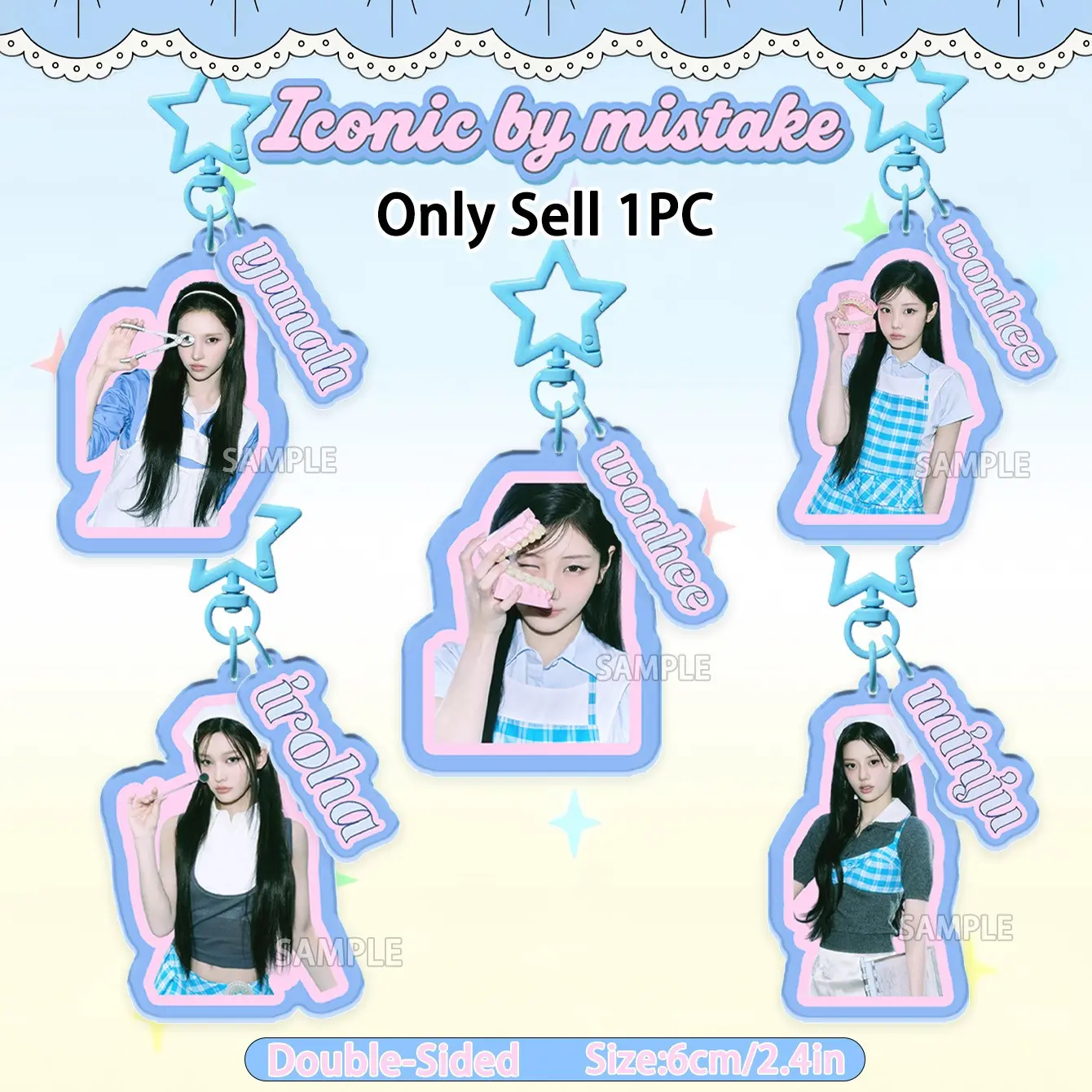 Illit Keychain Wonhee Iroha Yunah Moka Minju, Kawaii Accessories, Cute Keychains, Kpop Acrylic Keychain, Idol Character Bag Charm, Gift for Fans