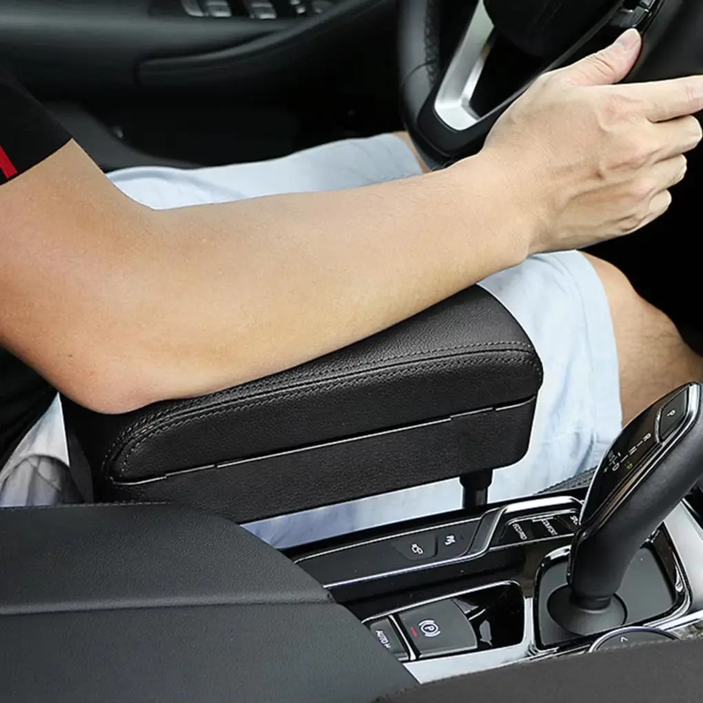 Adjustable Universal Car Central Console Armrest Box, Multifunctional Seat Gap Storage Organizer, Elbow Support Arm Rest, Automotive Interior Modification Accessories