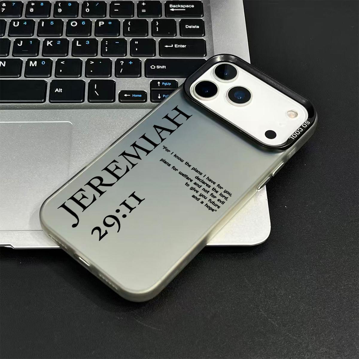 Jeremiah 29:11 Pattern Shockproof Phone Case for iPhone 7 8 X XR 11 12 13 14 15 16 17 Pro Max Plus Air 17E Protecitved Cover Bible Verse Religious Faith Gift