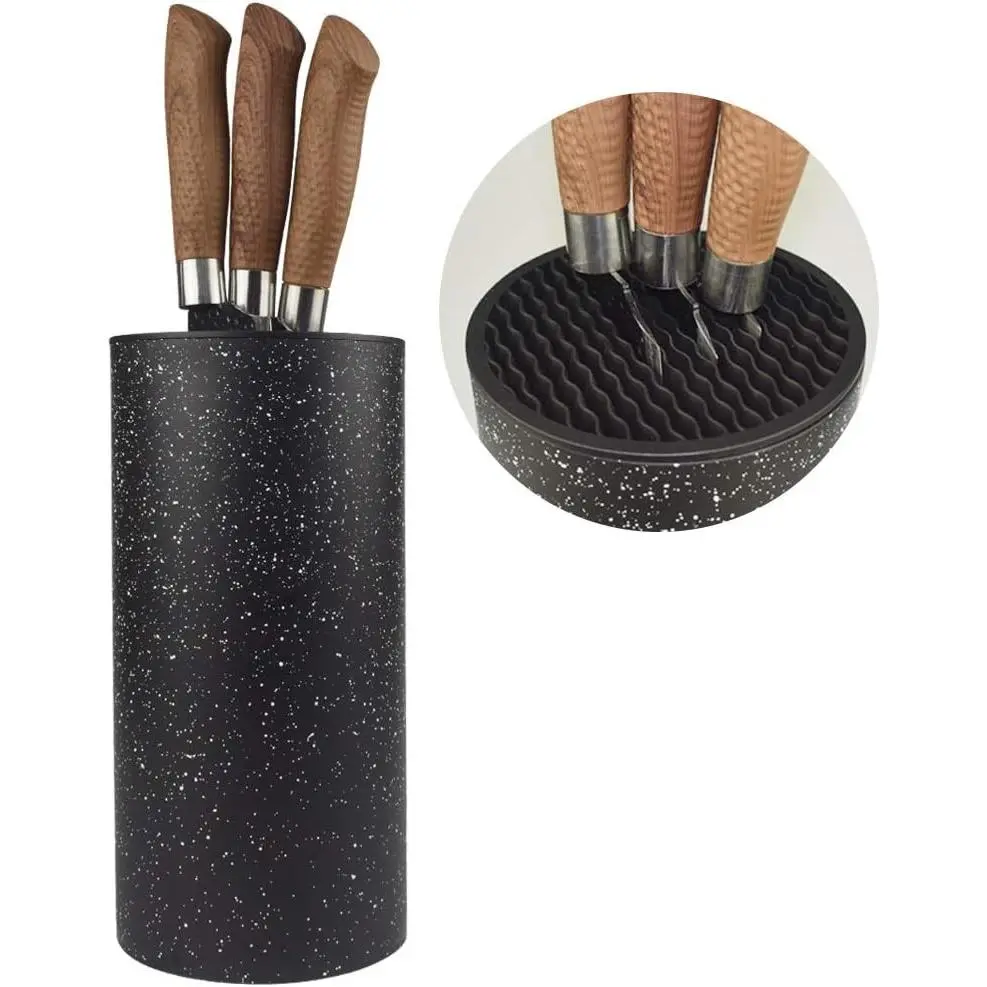 Universal Knife Block without Knives Multi-Functional Detachable Round Resin Knife Storage Stand Easy to Clean Countertop Knife Holder Unique Design Protects Blades