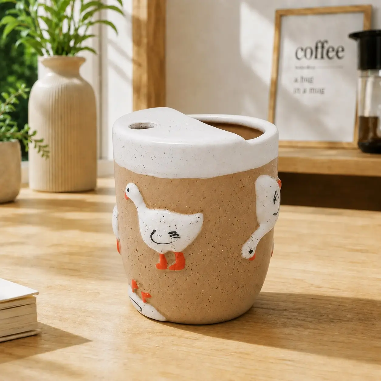 2026 Handmade Ceramic Duck Design Mug - 10 oz Cute Funny Drinkware, Microwavable, Dishwasher Safe, Unique Gift-Ready Gift for Coffee Lovers, Teachers, Fit for Hot & Cold Beverages, Unique Gifts, Cute Mugs