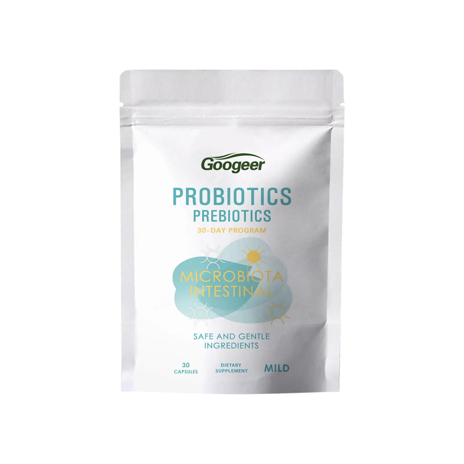Googeer Probiotic Stomach Capsules, Gelatin-Based Intestinal Health Supplement for Reducing Bloating, Reduces Bloating