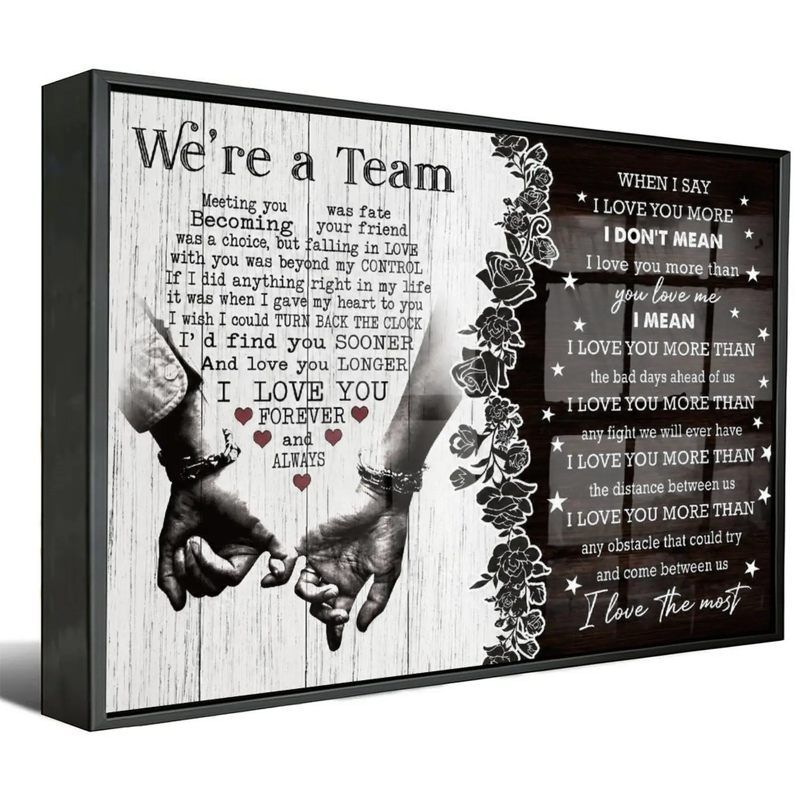 We're A Team Couple Poster for Him Her Husband Wife Christmas Birthday Anniversary Canvas Print Wall Art Home Decor Picture for Bedroom LivingRoom - Decorative Artwork Eco-Friendly Fade-Resistant UV-Protec