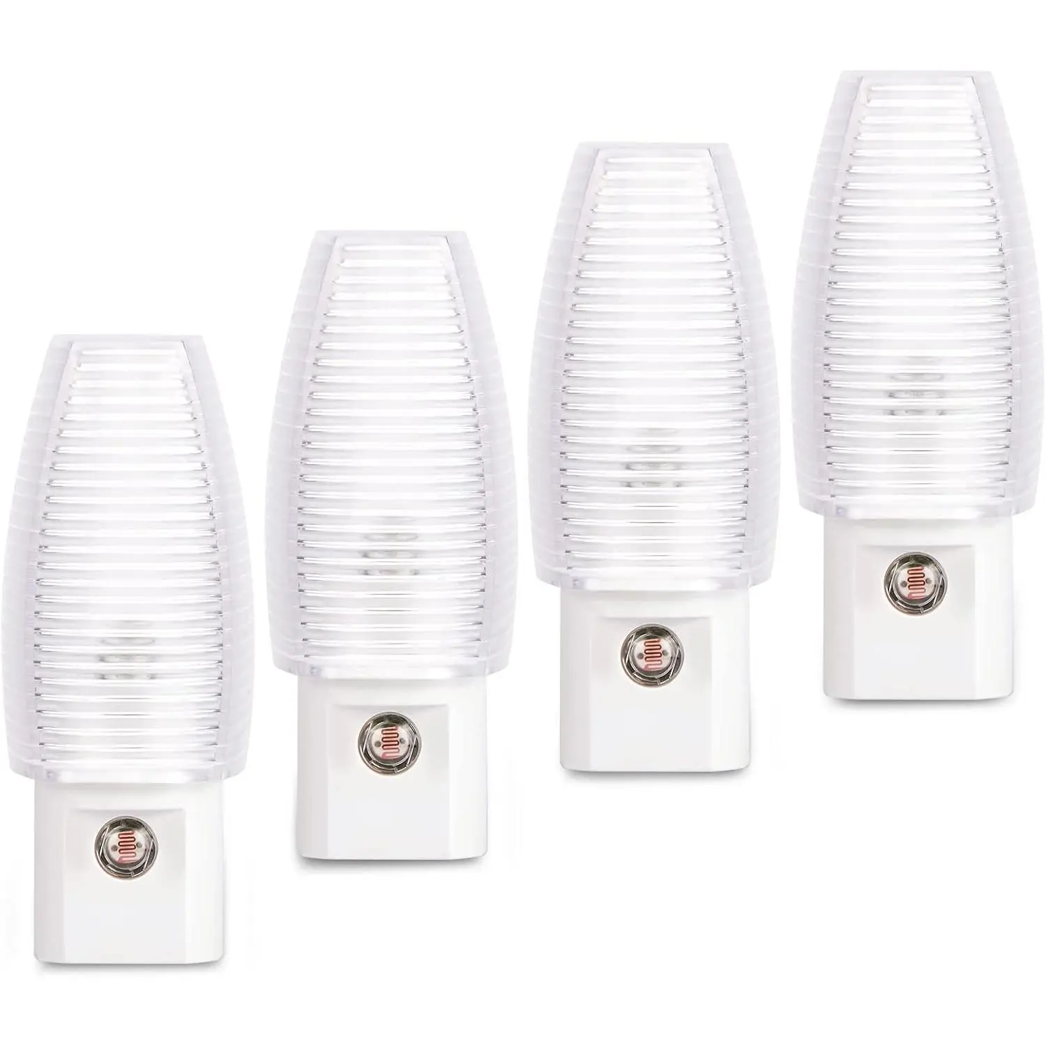 Plug in Night Light, Warm White LED Nightlight, Dusk to Dawn Sensor, Kids, Nursery, Bedroom, Bathroom, Hallway, Stairs, Kitchen, 4 Pack