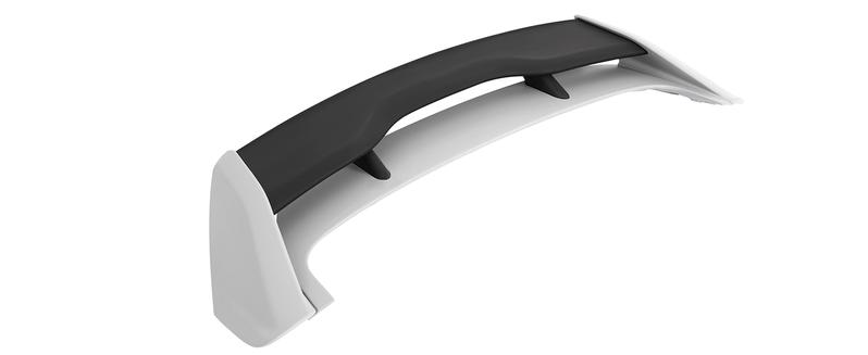 Roof Spoiler Compatible with 2012-2018 Ford Focus Hatchback Models Rear Wind Spoiler Plastic Gray & Black Painted