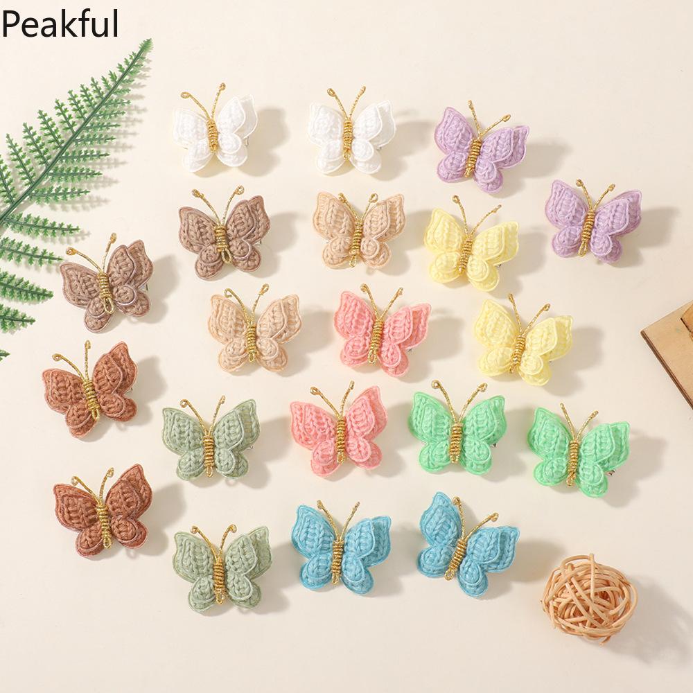 4pcs Butterfly Hair Clips Set – Cute Wool Knitting Accessories for Kids, Colorful Barrette for Bangs, Perfect Hair Grips for Girls, Adds Charm & Style to Everyday Hairdos