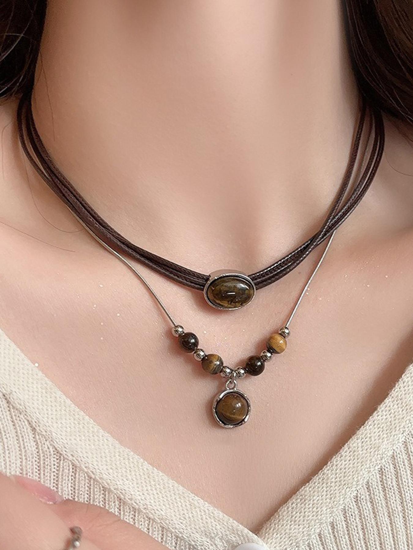 Women's Vintage Statement Necklace, Elegant Necklace, Fashion Jewelry for Party, Daily Clothing Decor, Trendy All-match & Exquisite Jewelry for Birthday Gift