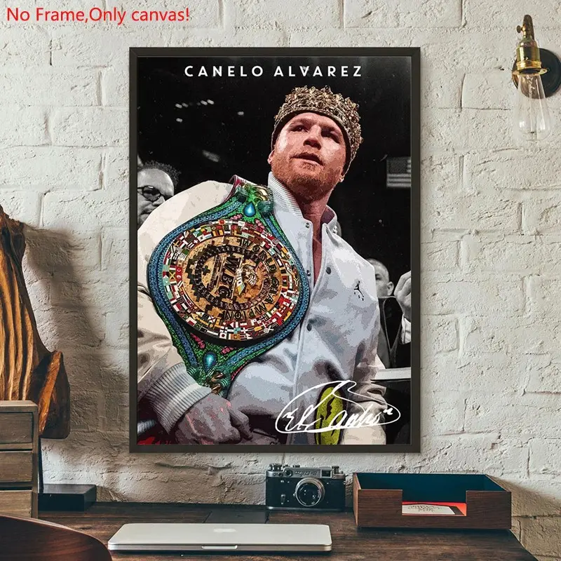 1 piece/set frameless canvas painting print poster, Graphic Prints, Classic realistic Boxing Sports star art, Canelo Alvarez, a perfect gift for mixed martial arts loves, ideal gift for bedroom, living room, dorm hallway, kitchen,s mural, wall decor