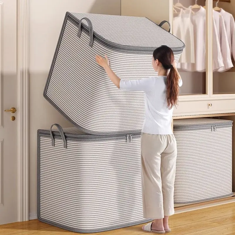 Extra Large Foldable Storage Bag – Non-Woven Moving and Packing Tote for Clothes, Blankets and Bedding