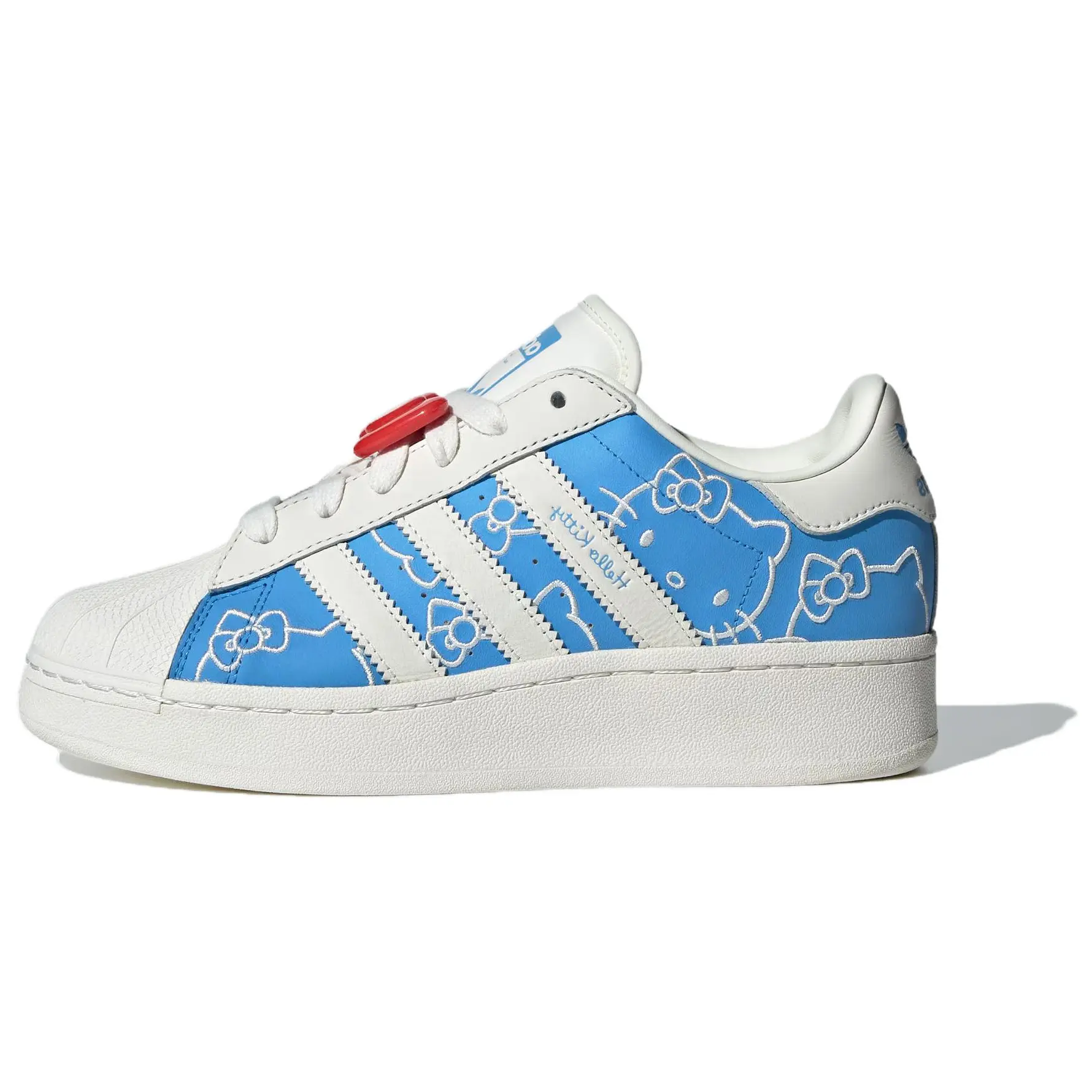 Hello Kitty x adidas Womens Superstar XLG 'Blue Burst' (women's sizes) Blue Burst/Off White/Red sneakers IG4477