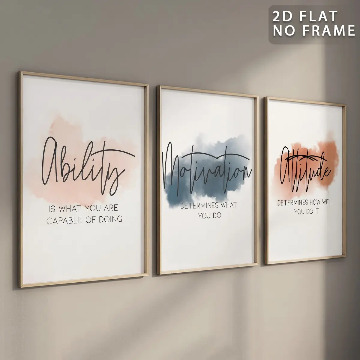 Modern Watercolor Inspirational Quotes Unframed Poster, Creative Design Print, Picture Image Prints, 3 Counts/set Colorful Artwork Wall Painting, Motivational Home Wall Art Modern Art Design for Office, Bedroom, Living Room, Decor, Quote Prints