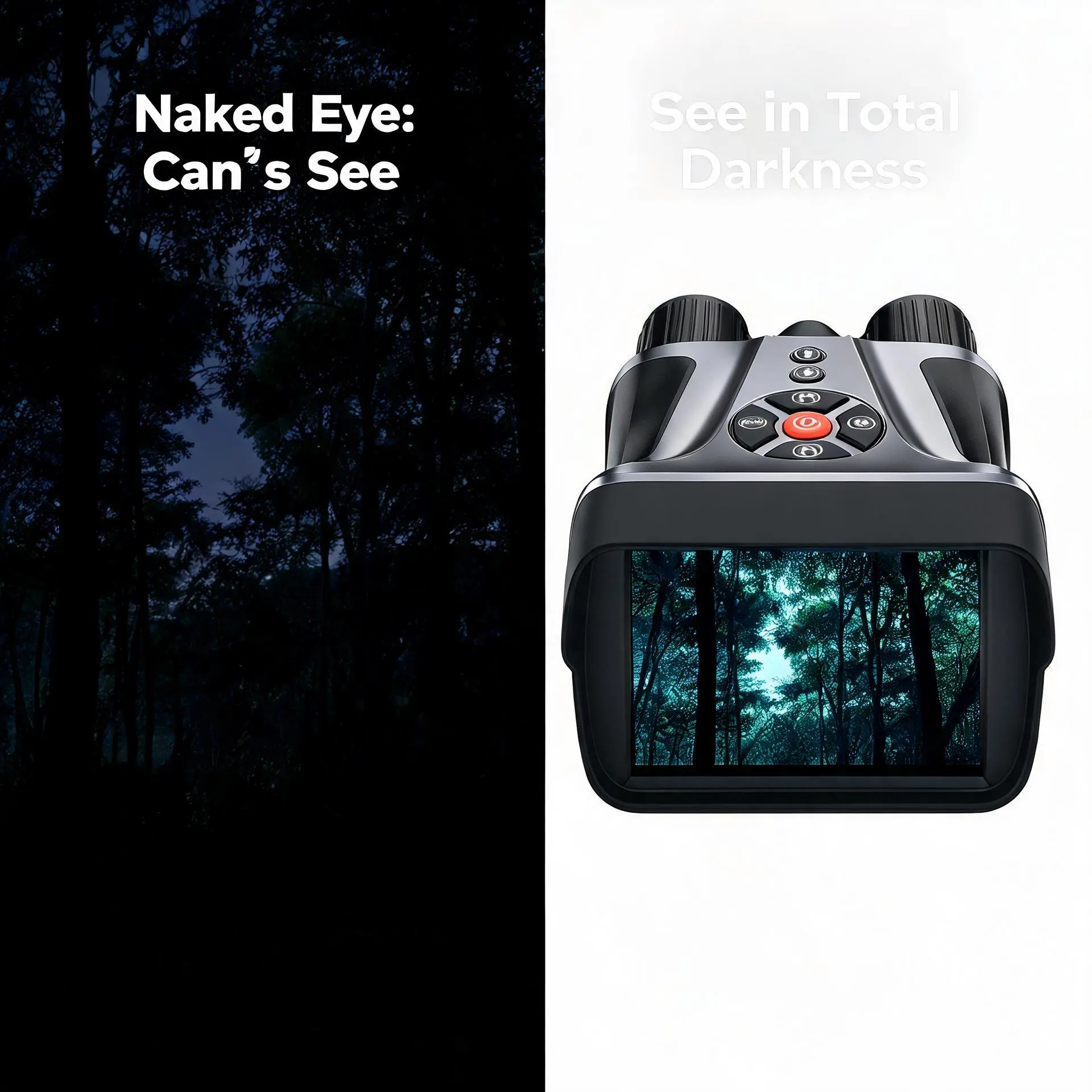 Night Vision Monocular NV2100 - 4K 1080P Recording, 8X Digital Zoom, 9000mAh Long Battery, IP54 Waterproof for Hunting Camping
