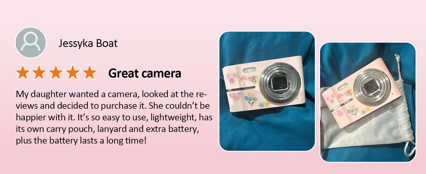 Digital Camera, FHD 1080P Digital Point and Shoot Camera with 16X Zoom Anti Shake, Compact Portable Small for Girls Boys Teen Student Cameras with 32GB Card, 2 Batteries