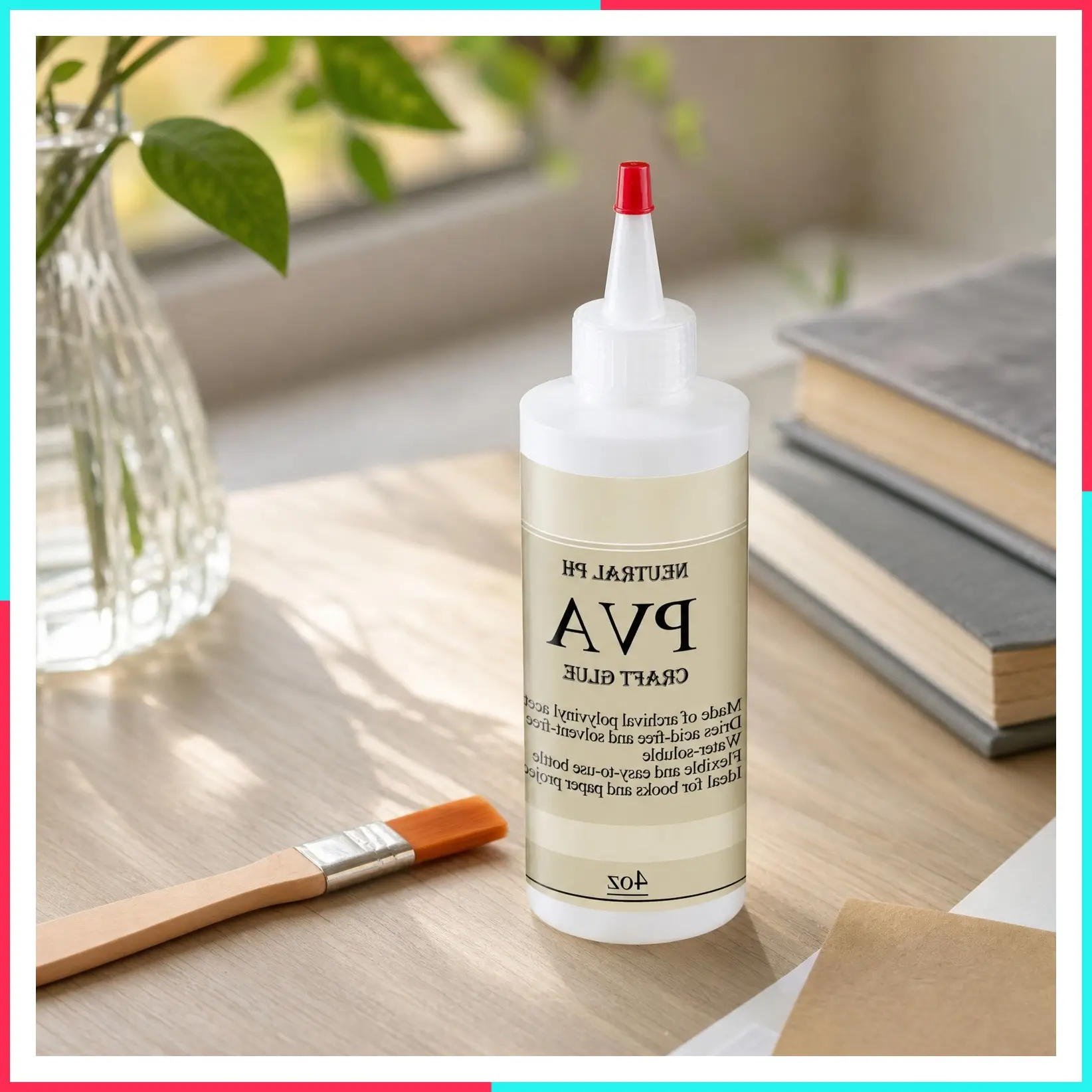 PVA Book Binding Glue, pH Neutral Adhesive, Acid-Free, Dries Clear & Flexible, for Book Repair, Framing & Crafts, Safe for Paper (4 oz)