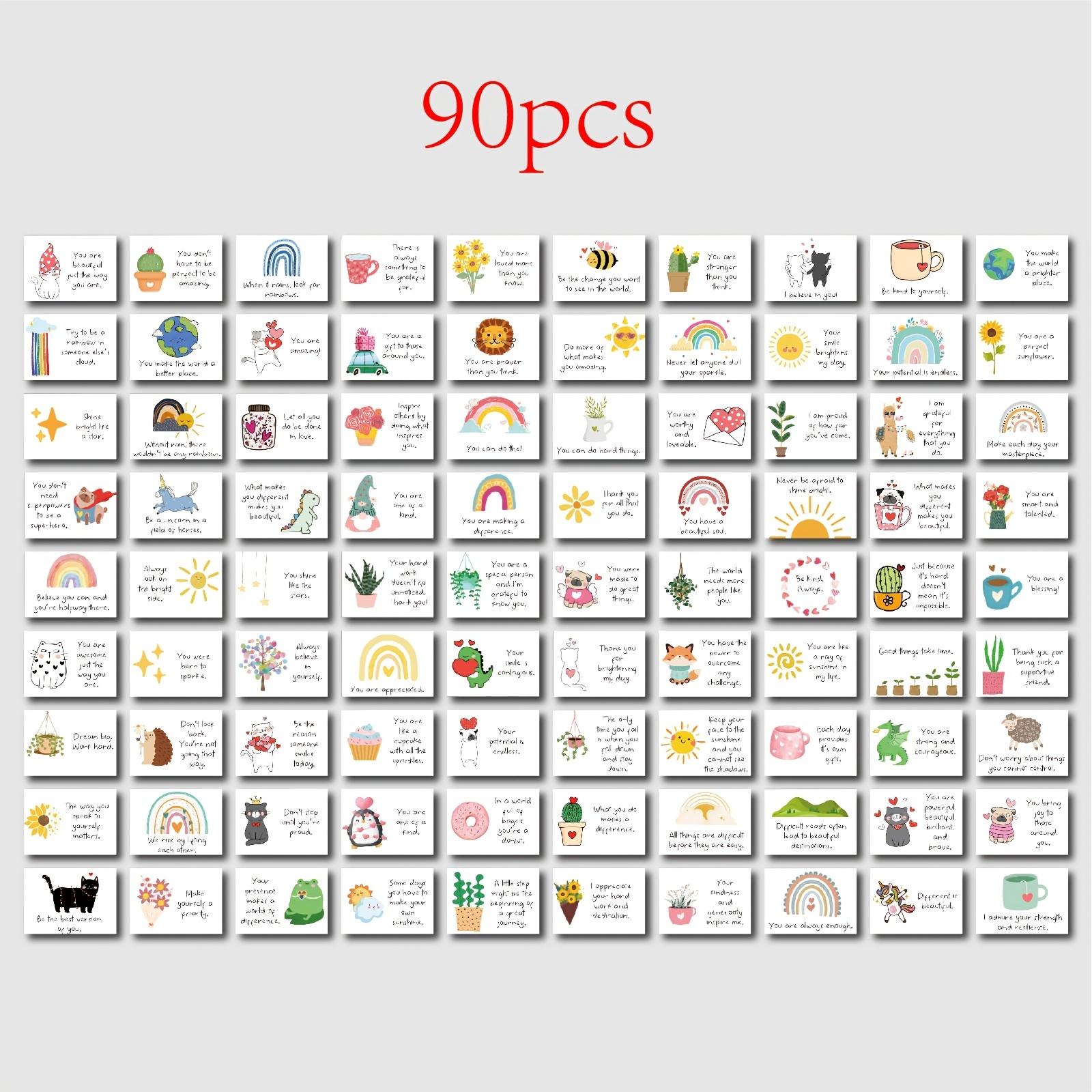 Inspirational Affirmation Card, 90pcs/set Paper Positive Messages Card, Employee & Co-worker Appreciation Card, Office Stationery & Supplies