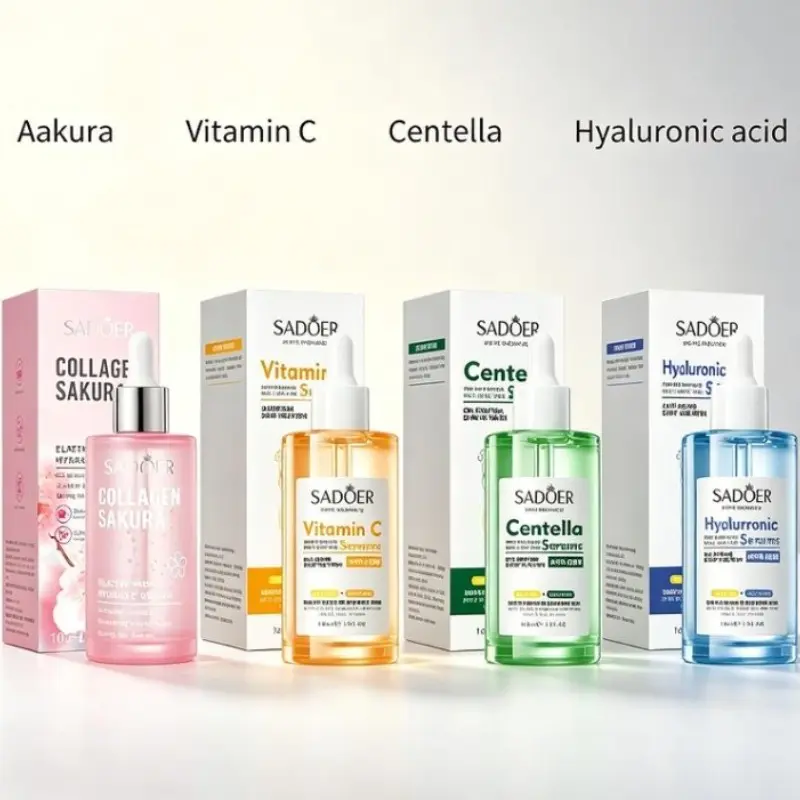 Moisturizing Essence Serum 100ml, Cherry Blossom Collagen/Centella/Vitamin C/Hyaluronic Acid Hydrating Facial Serum For Daily Skin Care
