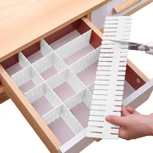 Adjustable drawer dividers, DIY storage organizers, used for organizing miscellaneous items, tableware, underwear, socks, clothing, dresses, desks, and boxes in the kitchen, bathroom, bedroom, and office (can be cut to size as needed)