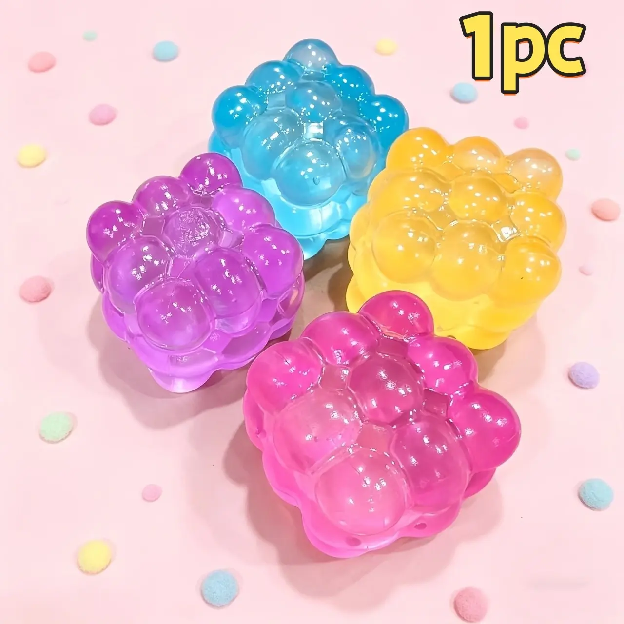 Nine Grid Bubble Stress Relief Cube, Transparent Bubble Colors, Palm Size, Easy to Carry, Perfect for Commuting, Random Colors