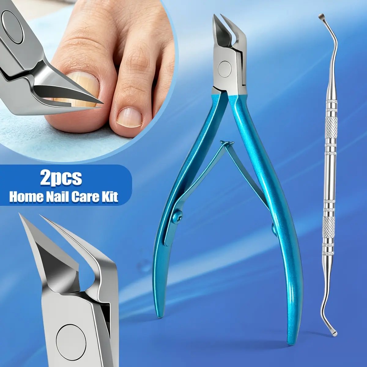 2-piece Nail Clipper Set, Including Toenail Clippers and Angled Nail Clippers, Suitable for Toenails and Fingernails. Stainless Steel Nail Clippers and Angled Nail Clippers Are Suitable for The Elderly and Men