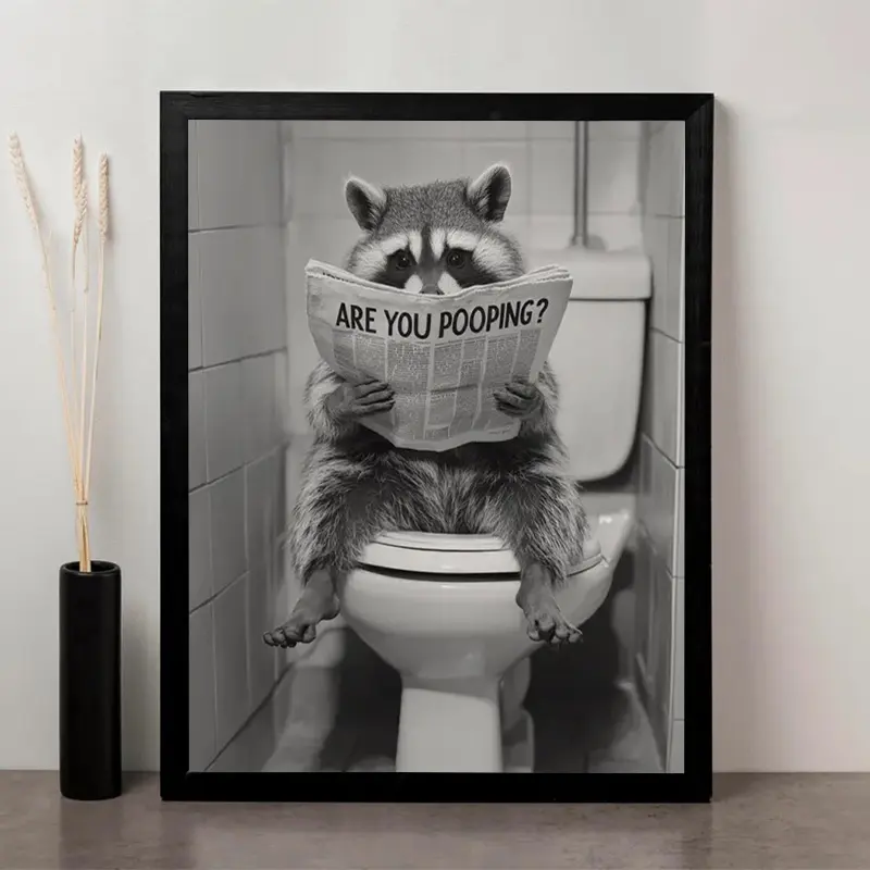 Canvas Poster Print, 11.8x15.7in/30x40cm, Whimsical Animal Art for Bathroom, Home Decor Wall Art Supplies, 11.8X15.7in/30X40cm（Frameless） art poster decorative artwork bedroom dorm gaming room picture image contemporary