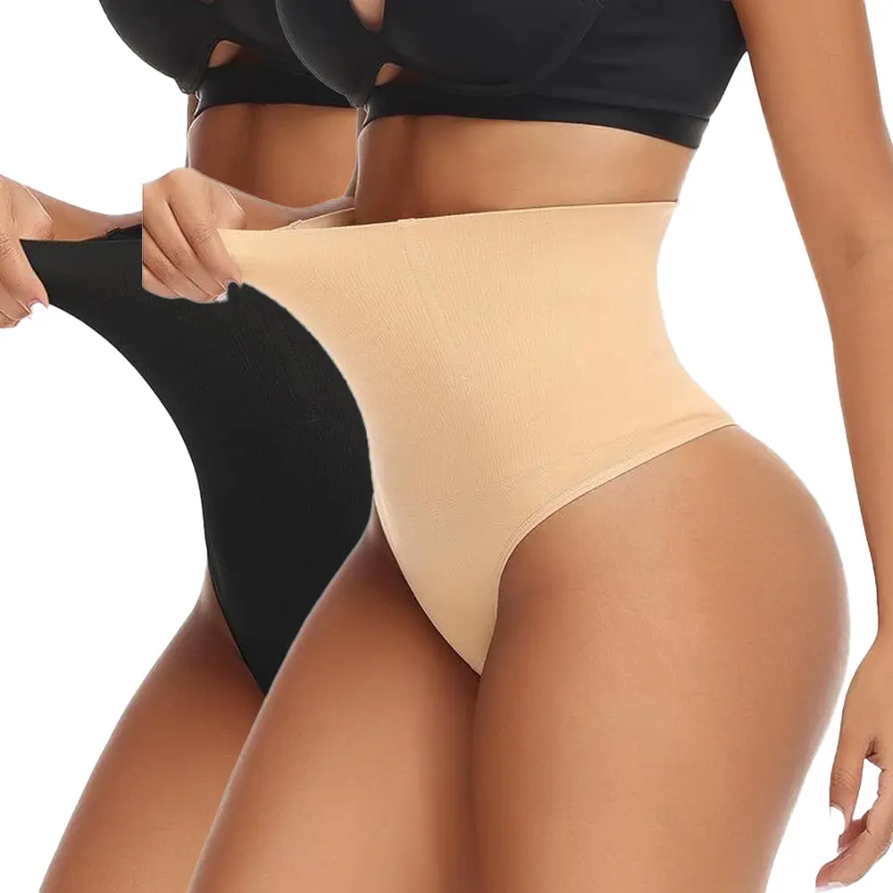 Seamless Shaping Tummy Control Thong Shapewear for Women, Thong Panties Body Shaper Underwear Invisible Under Dresses