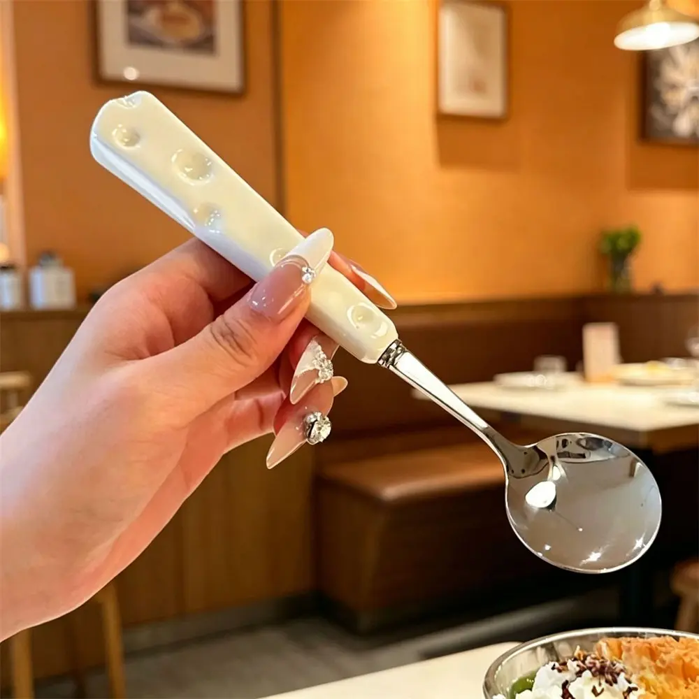 2pcs Stainless Steel Cheese Spreader & Dessert Spoon Set, Yogurt Spoon, Spatula for Cheese, Jelly, Jam, Dessert, Appetizers, Sandwich, Ice Cream