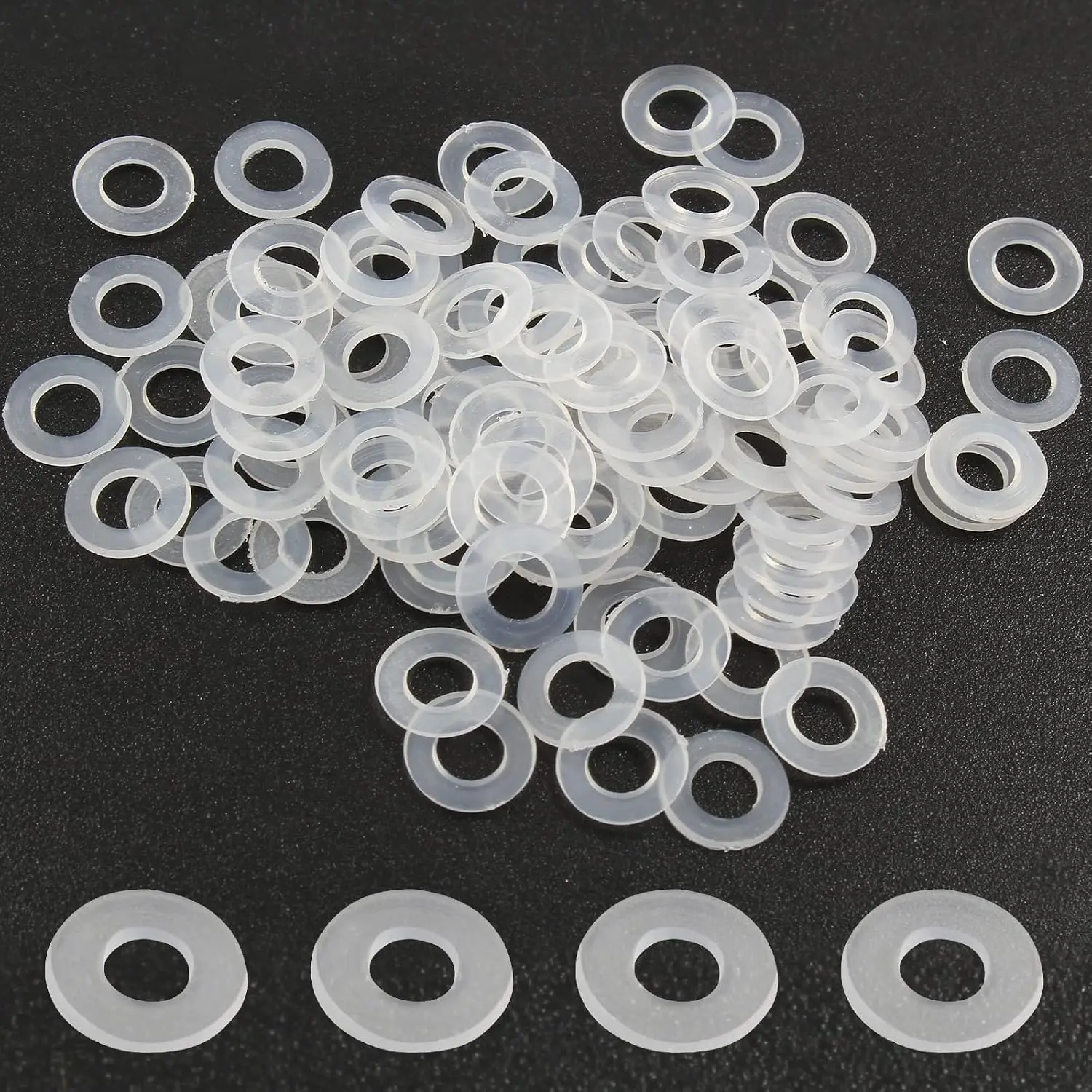 50 Pack M5 Clear Nylon Washers 10mm OD 1mm Thick for Faucet Hose | Wear-Resistant Insulation Nylon, Leak-Proof Sealing, For Water Pipe Faucet Valve Garden Irrigation