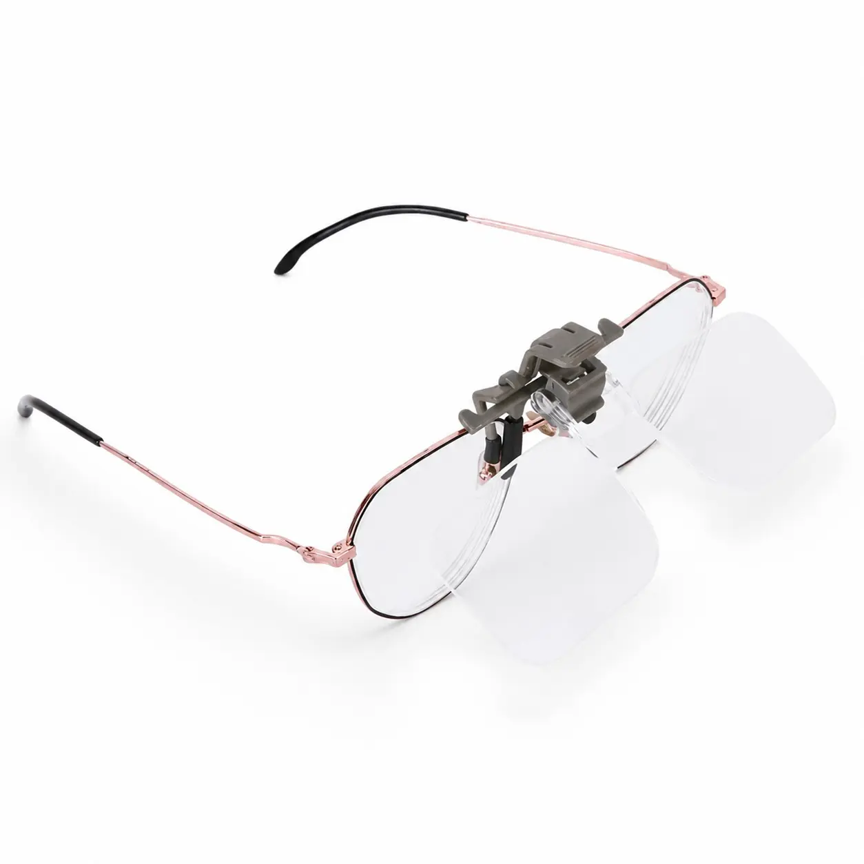 Head-Worn Magnifying Glass Clip, HD Optical Lens, 2x Magnification, Flip-Top Design, Fine Details, Reading Aid for Books, Repairs, Electronics, Clear Viewing