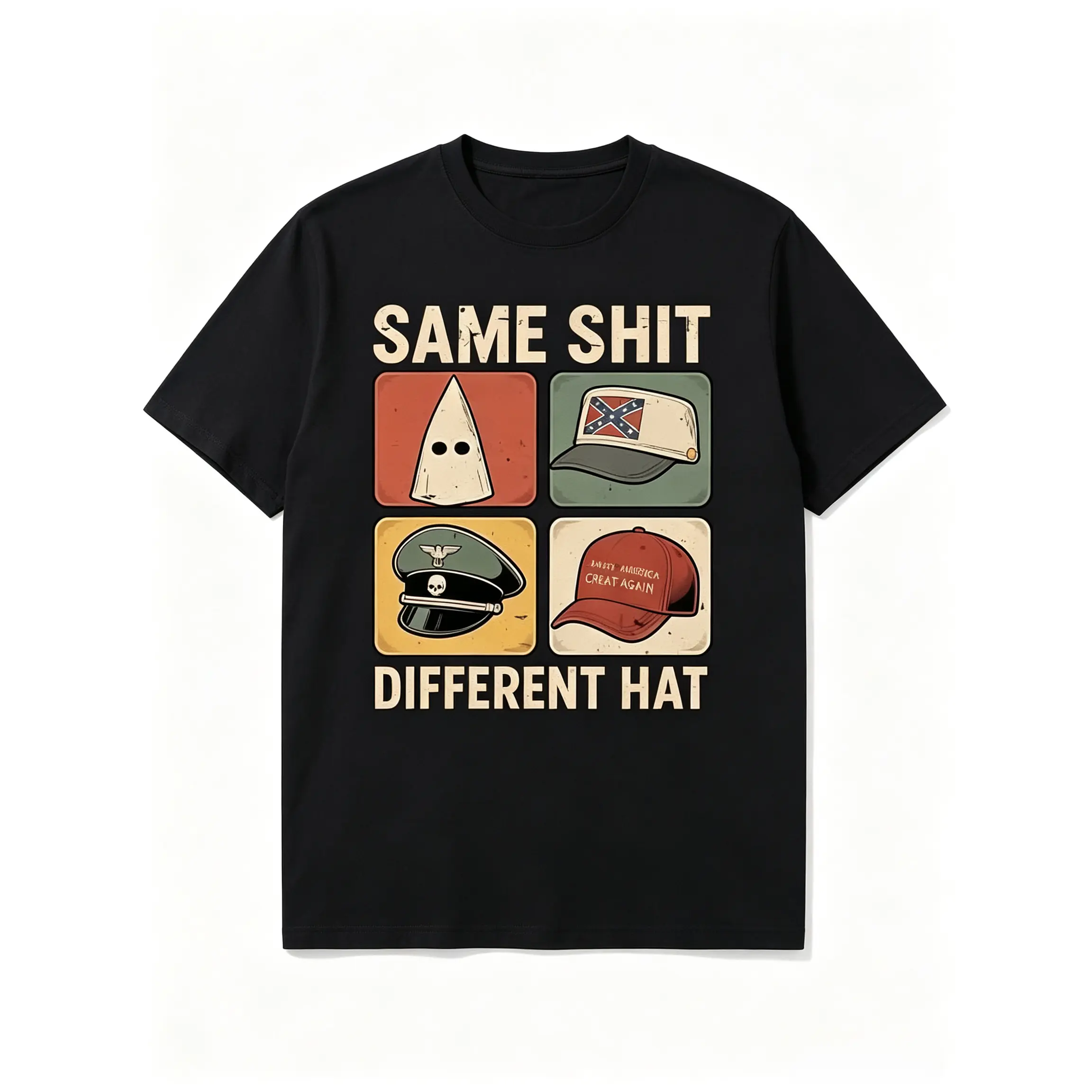 Same Shit Different Hat T Shirt, Funny Graphic Tee Black
