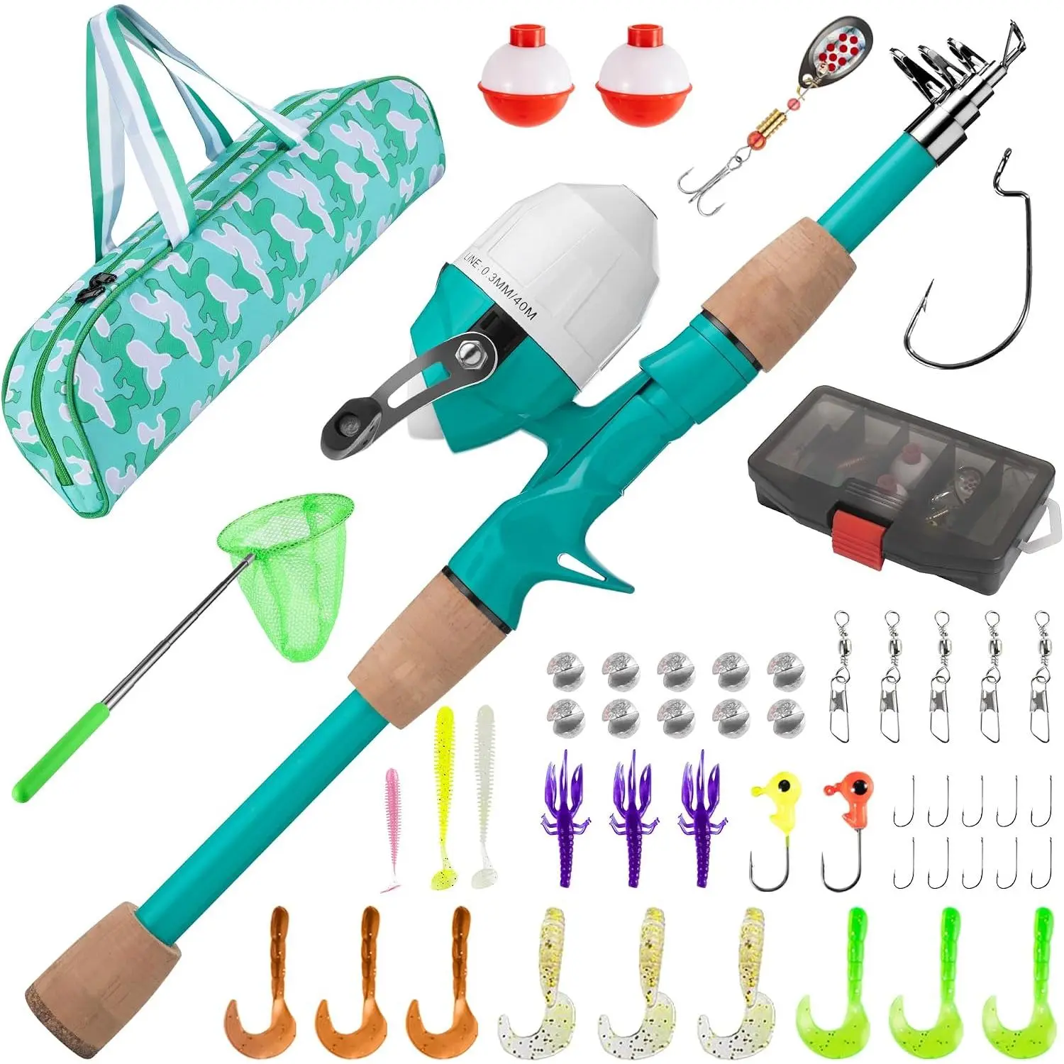 Fishing Pole, Portable Telescopic  Fishing Poles for Boys Girls Youth, Fishing Rod and Reel Combo