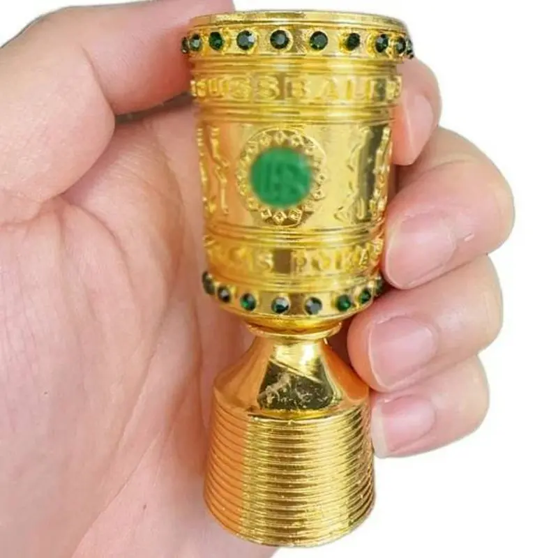 Mini Gold Soccer Champion Trophy Replica 3.15 Inch Resin Desk Ornament for Football Fans and Office Decoration, Premium Collection Souvenir Gift for Sports Enthusiasts