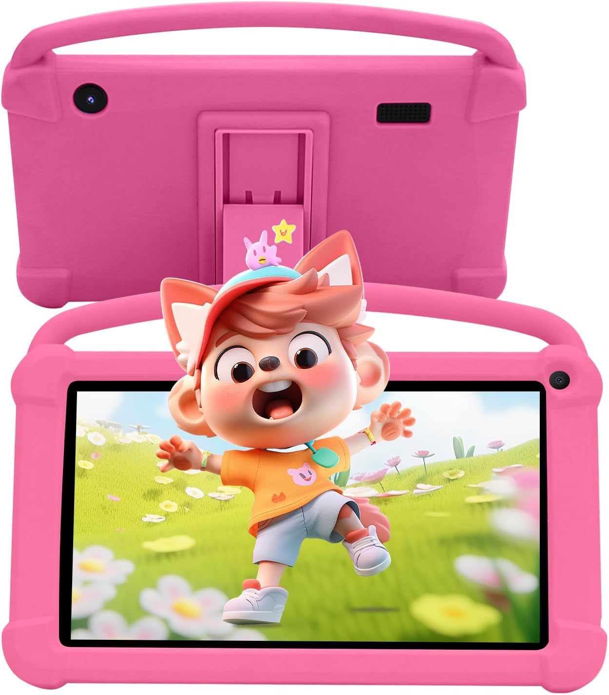 Girls Android Tablets 4GB RAM 32GB ROM Toddler Tablet WIFI Bluetooth Safety Eye IPS Screen Parental Control Dual Camera Shockproof