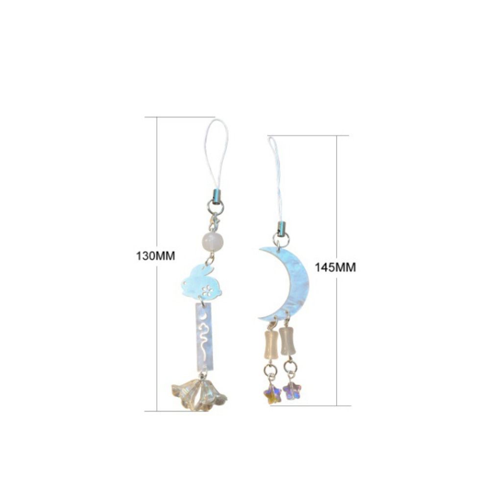 Acrylic Moon Star Phone Charms DIY Handmade Anti-Lost Cloud Phone Chains Chinese Style Ins Mid-Autumn Festival Mobile Strap