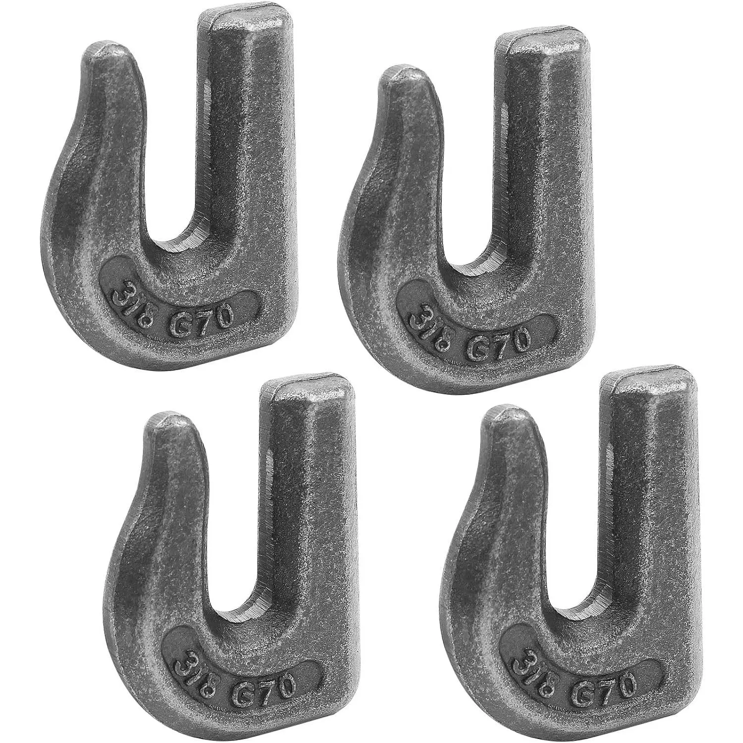 3/8 inch Weld-on G70 Forged Steel Tractor Hook 4 Pack Weldable Heavy Duty Tow Hooks for Car Truck SUV RV UTV Tractors