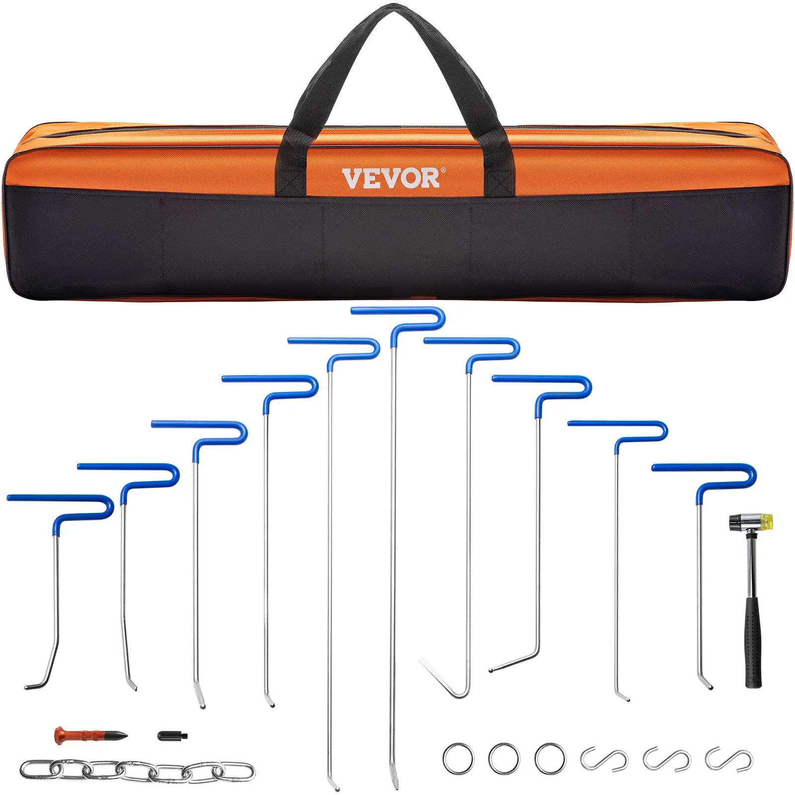 【DealsForYouDays】VEVOR Rods Dent Removal Kit, 20 Pcs Paintless Dent Repair Rods, Stainless Steel Dent Rods, Whale Tail Dent Repair Tools, Professional Hail Dent Removal Tool For Minor Dents, Door Dings And Hail Damage