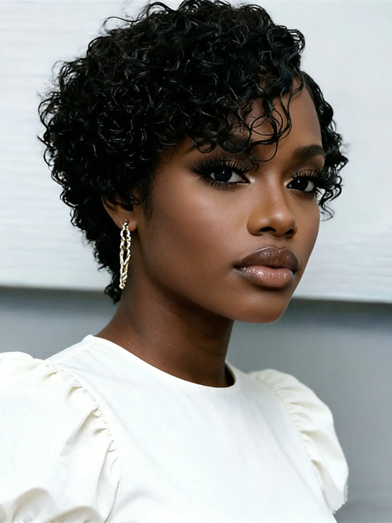pixie cut curly short human hair black wig 13x4x1 T part lace human hair wig daily party cosplay use human hair wig for women gift  Halloween Party holidays gift wig