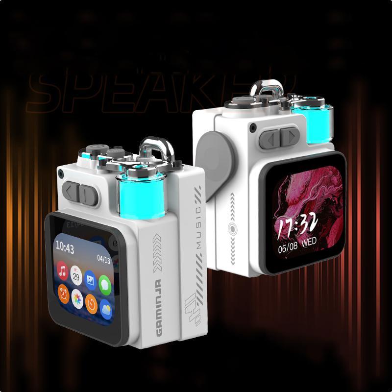 GAMINJA Wireless Speaker, Portable Mini Multi-function Wireless Music Player, Rechargeable Stereo Radio Speaker with Cool Light for Home Office, Multifunctional Desktop Speaker