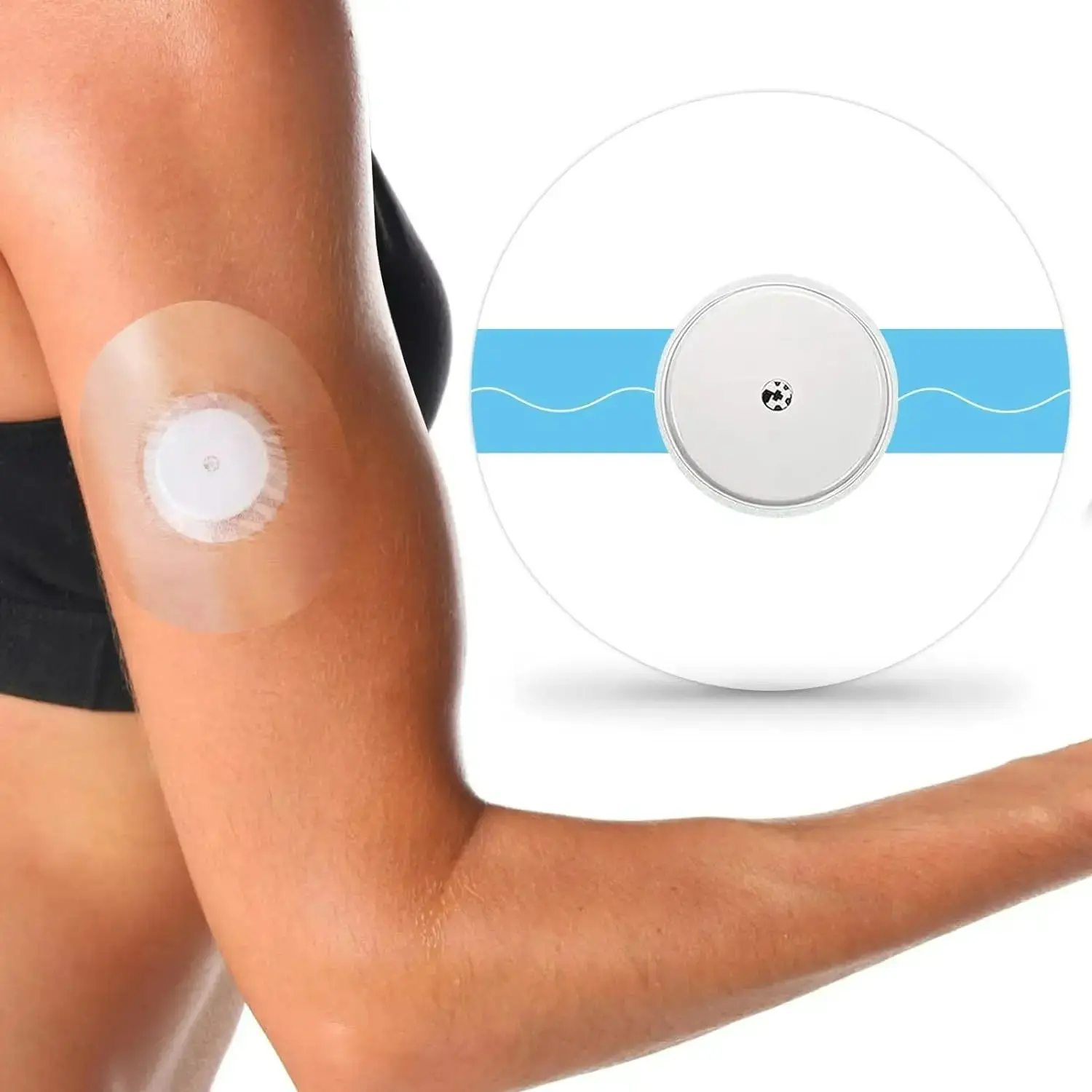 70 pieces of sensor patch - suitable for Freestyle Libre 2/3 latex free patch, 3.54 inches, transparent pre cut CGF cover tape, no adhesive in the center, strong adhesion, providing long-term protection Healthcare (product does not include sensors)