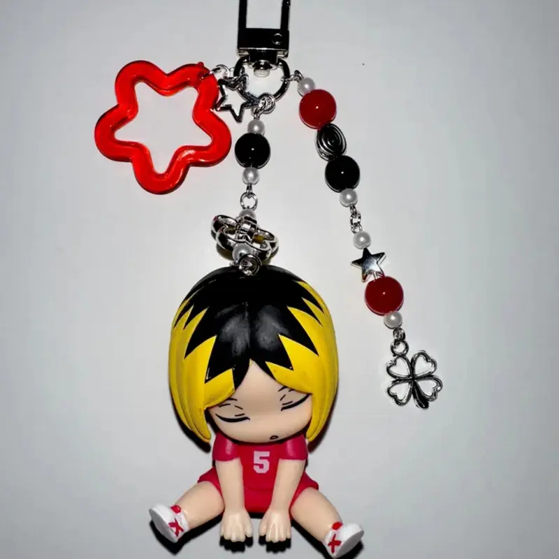 Karasuno High School Volleyball Club Sitting Charms, Handmade Y2K Accessories, Anime Collectibles, Charm Keychain, Perfect Gift for Fans