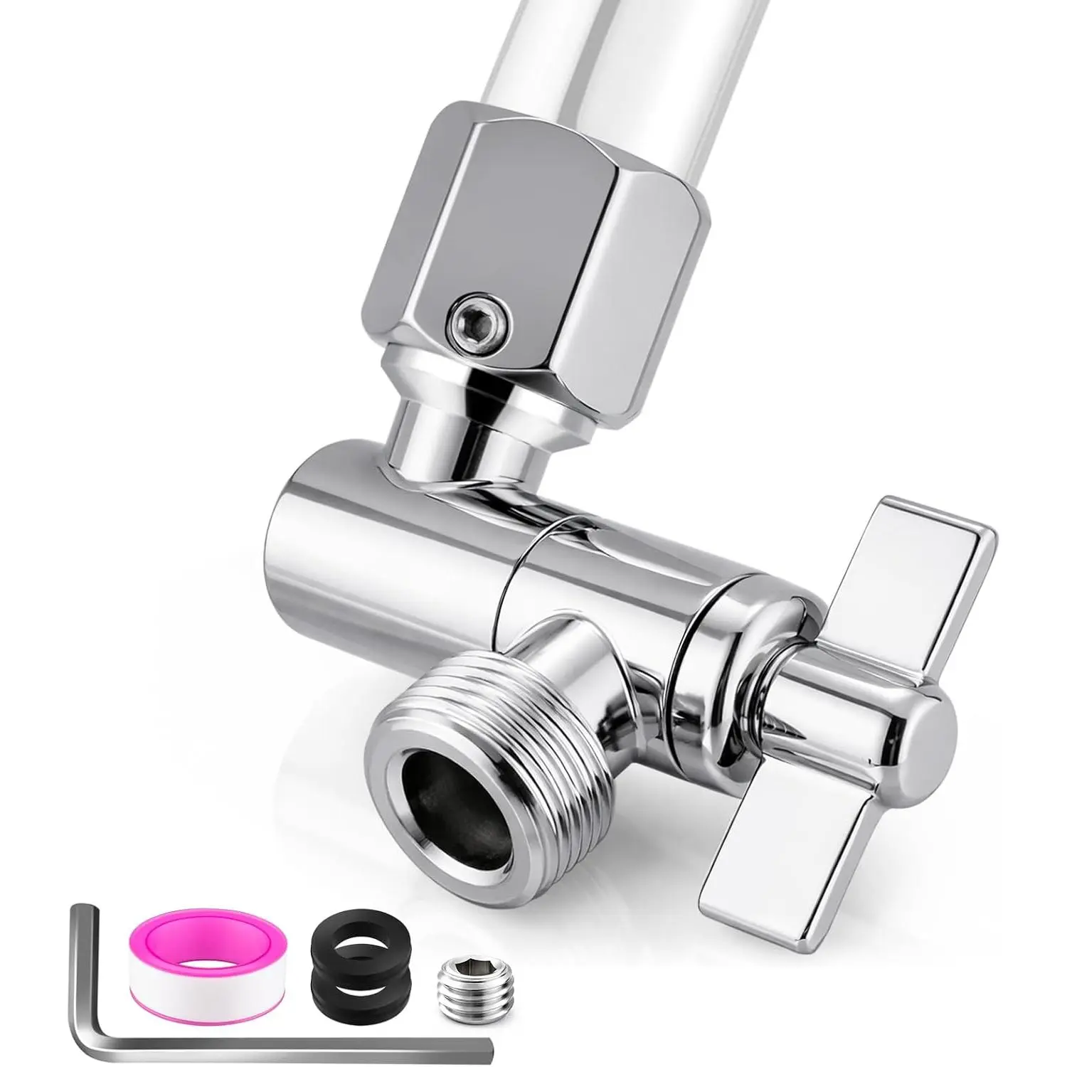 Adjustable Shower  Elbow Adapter Shower  Extension Adapter 360° Rotating Extension Connector, G1/2 304 Stainless Steel Shower Arm Extention for Fixed and Rain Shower  (Chrome)