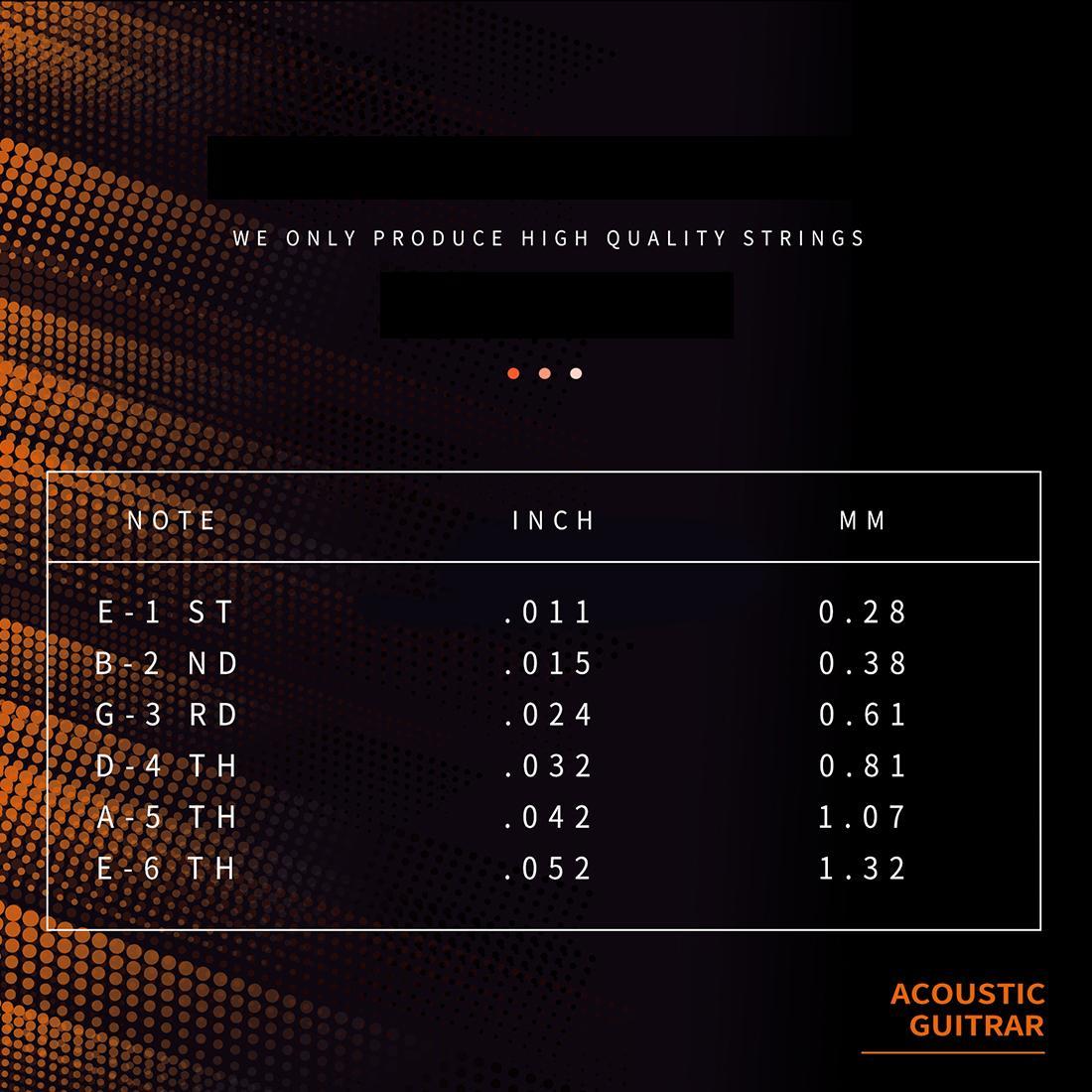 Guitar String, 6pcs/set Guitar String with Copper Wrapped Beads, Musical Instrument Accessories for Guitar, Ukulele, Bass, Violin