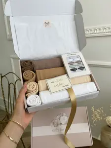 8pc Fashion Gift Set, 4pc Elegant Hijab & 4pc Sleep Caps, Lightweight Breathable Hijab, Soft Modal Wrap Headscarf, All Seasons Comfort