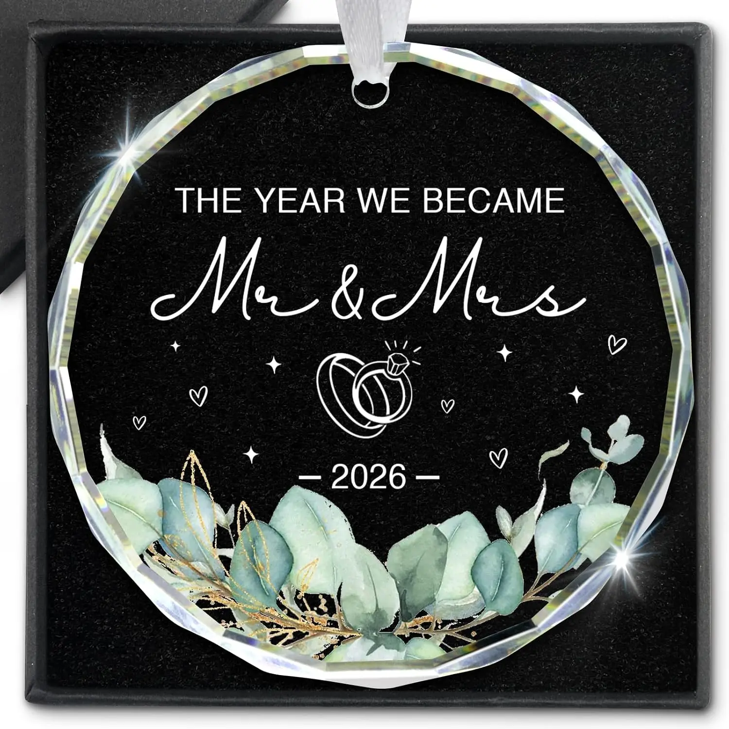 Wedding Gifts Mr and Mrs Gifts for Couples Newlywed Bride Groom 2026 Bridal Shower  First Christmas Married Wedding Glass Ornament 2026