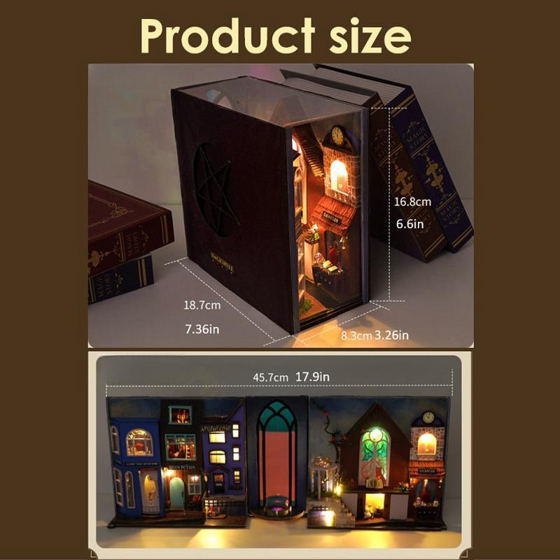 DIY Book Nook Kit, 1 Box Miniature Book Nook Kit, Bookshelf Decor, Home Decor Micro Model, The Perfect Gift for Teenagers and Adults, Halloween