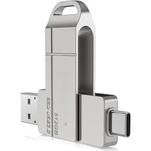 512GB SSD Flash Drive, Up to 550MB/s-USB 3.2 Gen1 Thumb Drive,  USB-C & USB-A Ports, Compatible with  15/16/17, Android Phones,  - Photo & Video Backup