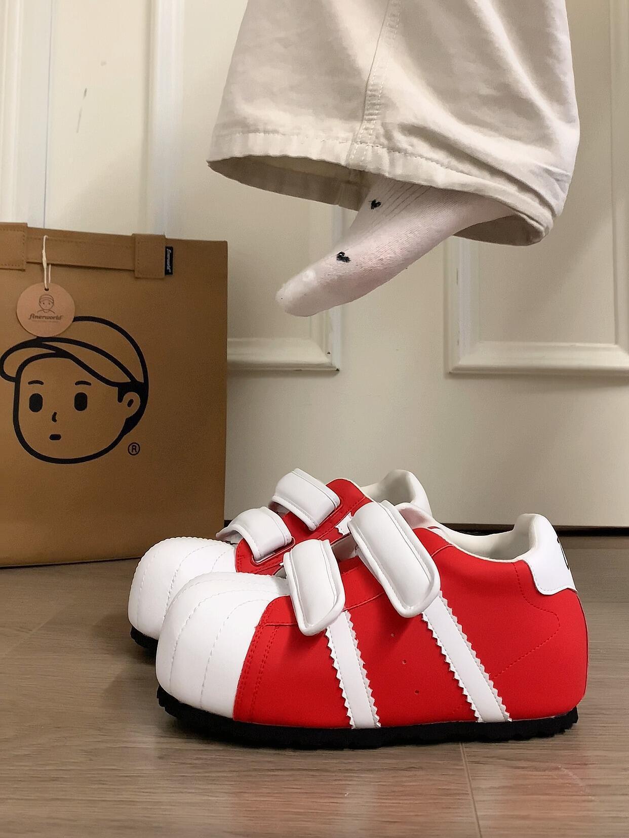 Women's shell-toe chunky shoes with 6CM internal height increase, Velcro closure, cute and quirky caterpillar bubble loafers