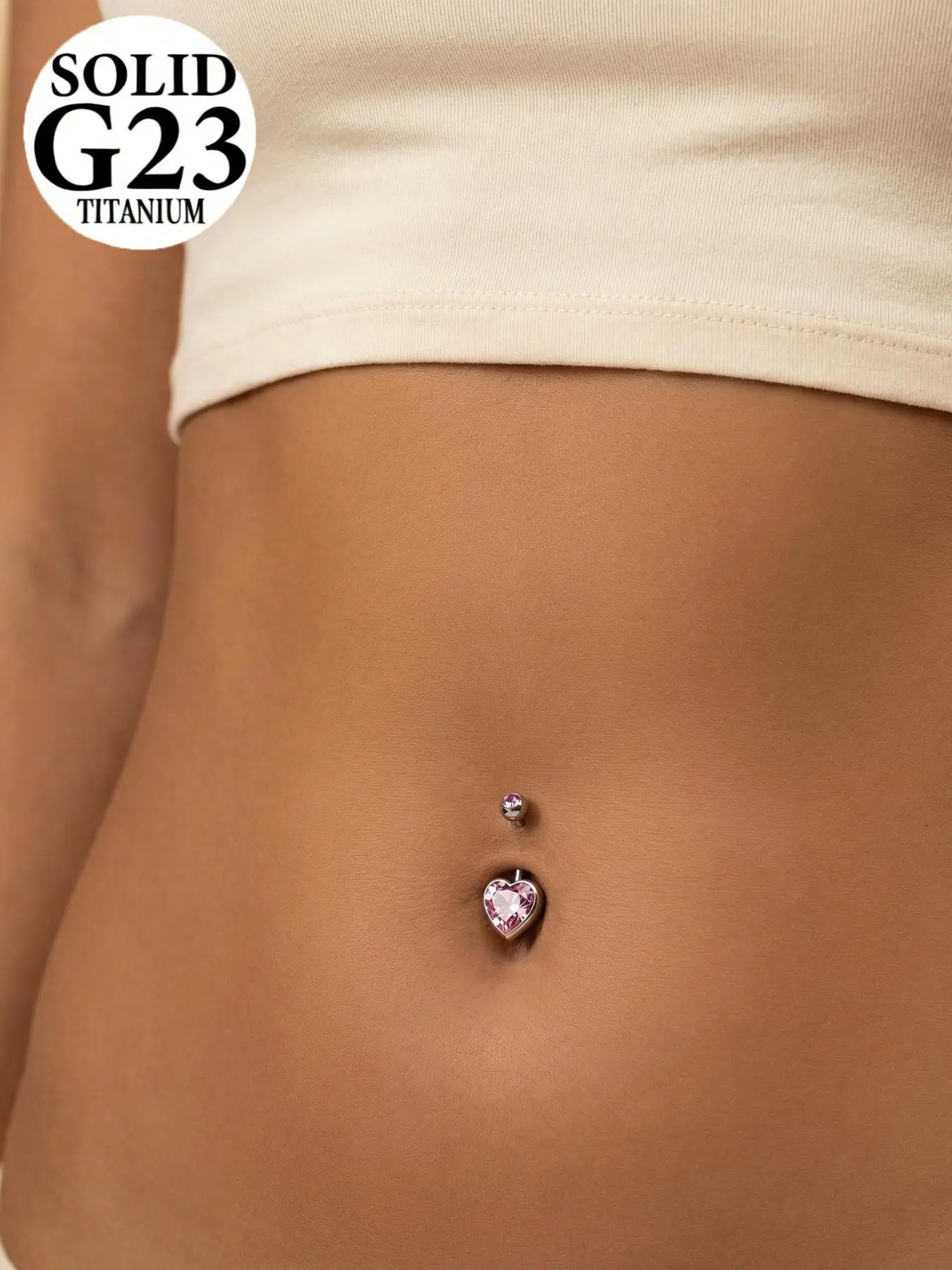 1PC 14G Titanium Heart CZ Belly Rings Curved Barbell Internally Threaded G23 Belly Piercing Body Jewelry Belly Jewelry Belly Button Ring Gift For Her Rhinestone Belly Ring Navel Ring 8mm 10mm 12mm 14mm 16mm Body Jewellery
