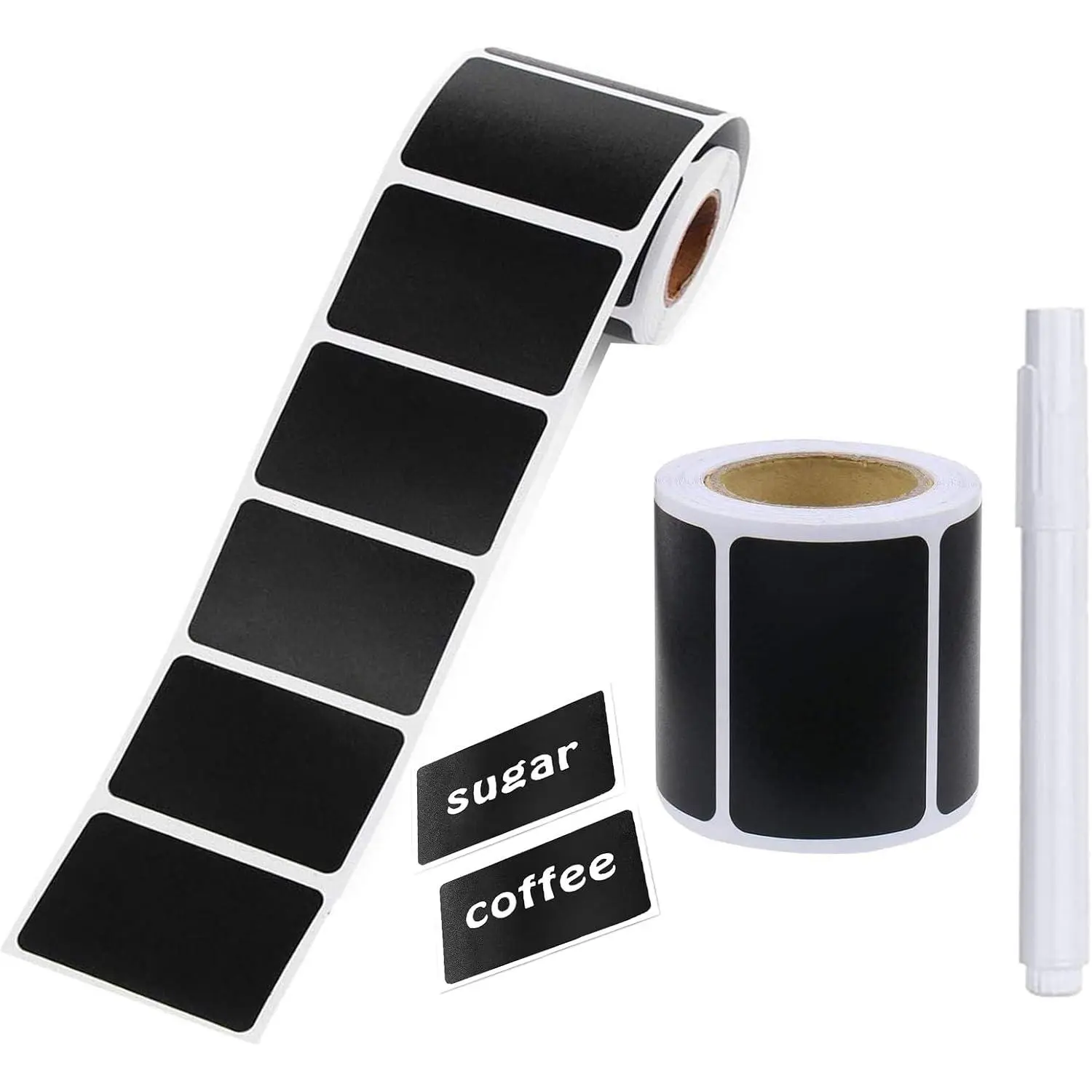 Chalkboard Labels, 300 count  Blackboard  Chalk Sticker Label, Removable Pantry Labels Rectangle for Storage Bins, Mason Jars,  Containers, Office